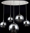 Lampadario-Contemporaneo-Fermi-Metallo-Nichel-5-Luci-Diffusori-Vetro-E-Metallo