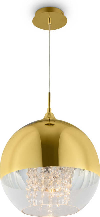 Lampadario-Contemporaneo-Fermi-Metallo-Oro-1-Luce-Diffusore-Vetro-E-Metallo