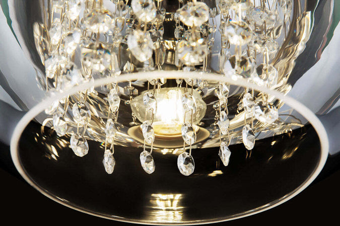Lampadario-Contemporaneo-Fermi-Metallo-Oro-1-Luce-Diffusore-Vetro-E-Metallo