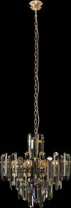 Lampadario-Contemporaneo-Flare-Metallo-Oro-6-Luci-Diffusori-Vetro