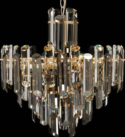 Lampadario-Contemporaneo-Flare-Metallo-Oro-6-Luci-Diffusori-Vetro