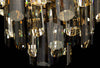Lampadario-Contemporaneo-Flare-Metallo-Oro-8-Luci-Diffusori-Vetro