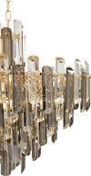 Lampadario-Contemporaneo-Flare-Metallo-Oro-8-Luci-Diffusori-Vetro