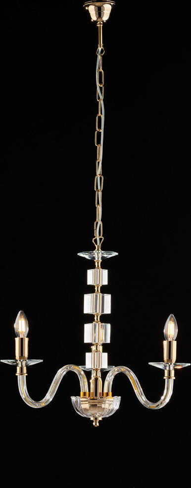 Lampadario-Contemporaneo-Franz-Cristallo-Oro-3-Luci-E14