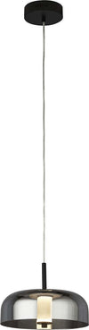 Lampadario-Contemporaneo-Frisbee-Acciaio-Nero-Vetro-Led-16,37W-3000K