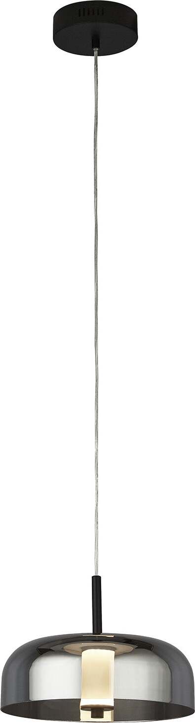 Lampadario-Contemporaneo-Frisbee-Acciaio-Nero-Vetro-Led-16,37W-3000K