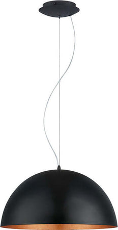Lampadario-Contemporaneo-Gaetano-1-Luce-Acciaio-Nero-E-Rame