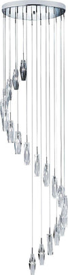 Lampadario-Contemporaneo-Ghiaccio-Scolpito-Acciaio-Cromo-Vetro-G4-1,5X20W