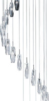 Lampadario-Contemporaneo-Ghiaccio-Scolpito-Acciaio-Cromo-Vetro-G4-1,5X20W