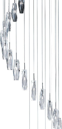 Lampadario-Contemporaneo-Ghiaccio-Scolpito-Acciaio-Cromo-Vetro-G4-1,5X20W