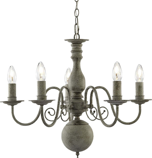Lampadario-Contemporaneo-Greythorne-Acciaio-Grigio-5-Luci-E14