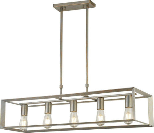 Lampadario-Contemporaneo-Heaton-Acciaio-Argento-Oro-5-Luci-E27