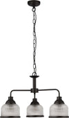 Lampadario-Contemporaneo-Highworth-Acciaio-Nero-Vetro-Trasparente-3-Luci-E27
