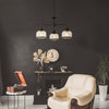 Lampadario-Contemporaneo-Highworth-Acciaio-Nero-Vetro-Trasparente-3-Luci-E27