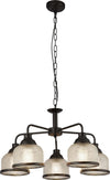 Lampadario-Contemporaneo-Highworth-Acciaio-Nero-Vetro-Trasparente-5-Luci-E27