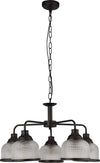 Lampadario-Contemporaneo-Highworth-Acciaio-Nero-Vetro-Trasparente-5-Luci-E27