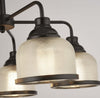 Lampadario-Contemporaneo-Highworth-Acciaio-Nero-Vetro-Trasparente-5-Luci-E27