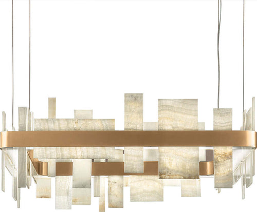 Lampadario-Contemporaneo-Honicè-Metallo-Oro-E-Onice-Led-28,1W
