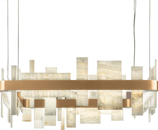 Lampadario-Contemporaneo-Honicè-Metallo-Oro-E-Onice-Led-28,1W