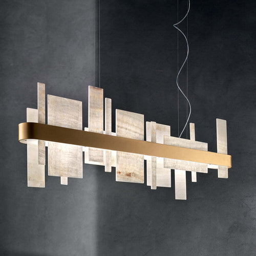 Lampadario-Contemporaneo-Honicè-Metallo-Oro-E-Onice-Led-9,36W