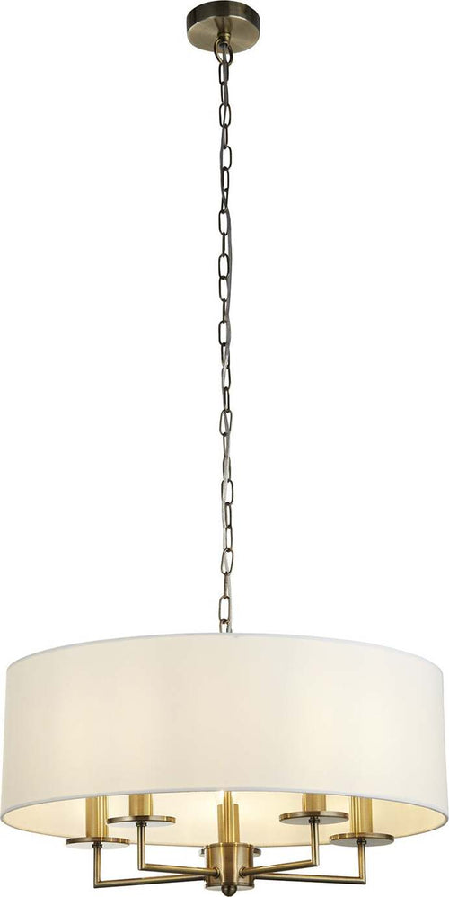 Lampadario-Contemporaneo-Knightsbridge-Acciaio-Ottone-5-Luci-E14