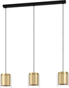 Lampadario-Contemporaneo-Lagunitas-3-Luci-Acciaio-Nero-E-Ottone