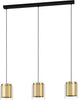 Lampadario-Contemporaneo-Lagunitas-3-Luci-Acciaio-Nero-E-Ottone
