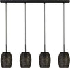 Lampadario-Contemporaneo-Laser-Acciaio-Nero-Oro-4-Luci-E27