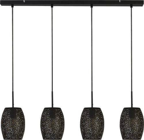 Lampadario-Contemporaneo-Laser-Acciaio-Nero-Oro-4-Luci-E27