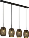 Lampadario-Contemporaneo-Laser-Acciaio-Nero-Oro-4-Luci-E27