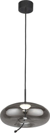 Lampadario-Contemporaneo-Lisbona-Acciaio-Cromo-Vetro-Nero-Led-6W-2700K