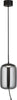 Lampadario-Contemporaneo-Lisbona-Acciaio-Nero-Vetro-Fumè-Led-6W-2700K