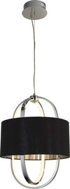Lampadario-Contemporaneo-Madrid-Acciaio-Cromo-Tessuto-Nero-Led-20W-3000K