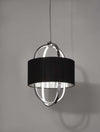 Lampadario-Contemporaneo-Madrid-Acciaio-Cromo-Tessuto-Nero-Led-20W-3000K