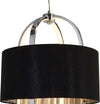Lampadario-Contemporaneo-Madrid-Acciaio-Cromo-Tessuto-Nero-Led-20W-3000K