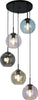 Lampadario-Contemporaneo-Mardi-Grass-Acciaio-Nero-Vetro-5-Luci-E27