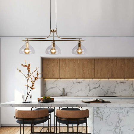 Lampadario-Contemporaneo-Margherita-Acciaio-Ottone-Vetro-3-Luci-E27