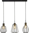 Lampadario-Contemporaneo-Melbourne-Acciaio-Nero-Ottone-3-Luci-E27