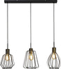 Lampadario-Contemporaneo-Melbourne-Acciaio-Nero-Ottone-3-Luci-E27