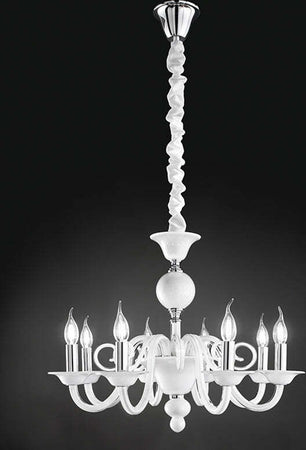 Lampadario-Contemporaneo-Metallo-Bougie-Bianco-6-Luci-E14-Piccolo