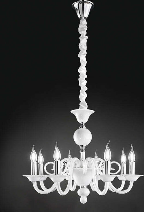 Lampadario-Contemporaneo-Metallo-Bougie-Bianco-6-Luci-E14-Piccolo