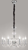 Lampadario-Contemporaneo-Metallo-Bougie-Trasparente-6-Luci-E14-Piccolo