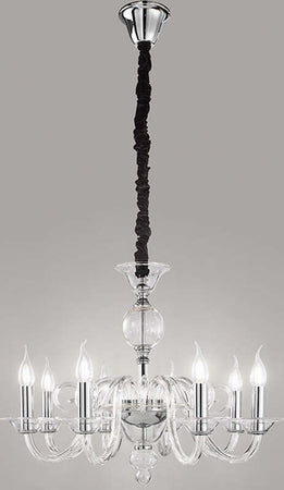 Lampadario-Contemporaneo-Metallo-Bougie-Trasparente-6-Luci-E14-Piccolo
