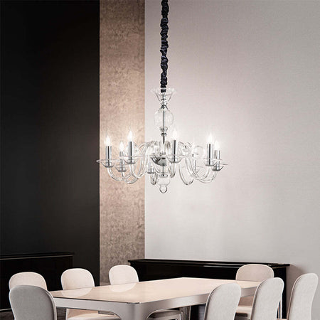 Lampadario-Contemporaneo-Metallo-Bougie-Trasparente-6-Luci-E14-Piccolo