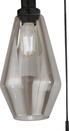 Lampadario-Contemporaneo-Mia-Acciaio-Nero-Vetro-Fumè-3-Luci-E27