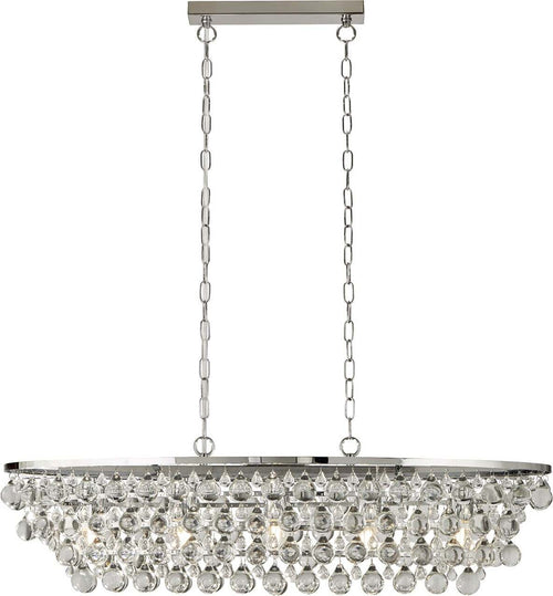 Lampadario-Contemporaneo-Michelle-Acciaio-Cromo-Vetro-5-Luci-E27