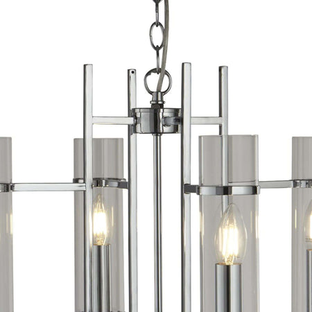 Lampadario-Contemporaneo-Milo-Acciaio-Cromo-Vetro-4-Luci-E14