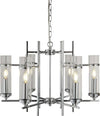Lampadario-Contemporaneo-Milo-Acciaio-Cromo-Vetro-6-Luci-E14