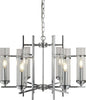 Lampadario-Contemporaneo-Milo-Acciaio-Cromo-Vetro-6-Luci-E14