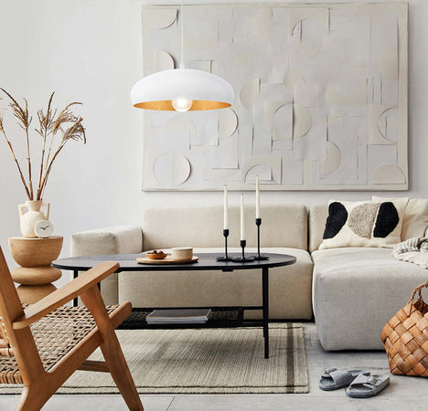 Lampadario-Contemporaneo-Mogano-1-Luce-Acciaio-Bianco-E-Rame